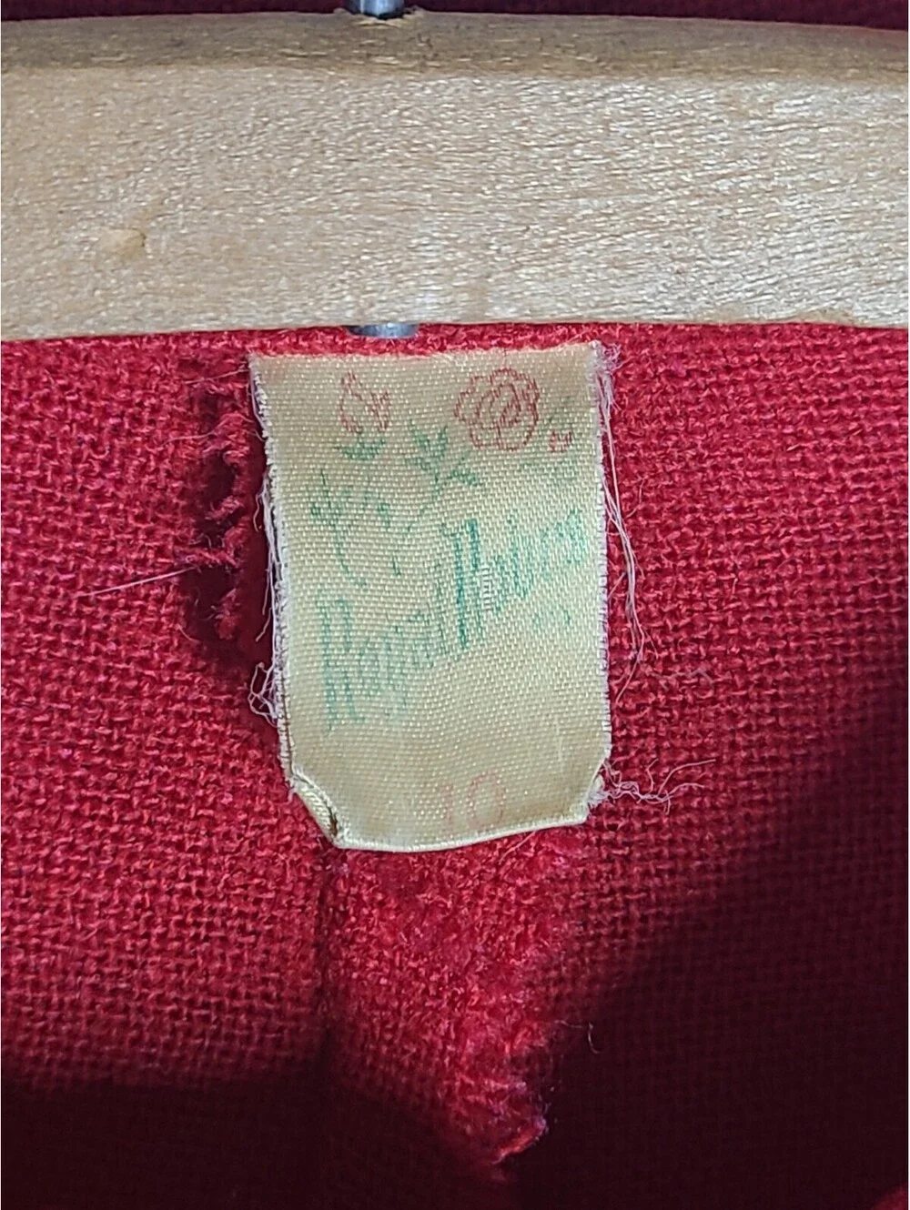 1950s Royal Robe 100% Wool Red Belt Back Satin Piping Housecoat Mens Unisex